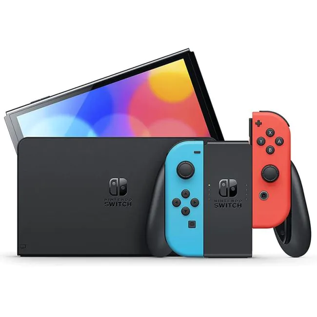[45496453848] Nintendo - Switch OLED Joy-Con Neon Blue/Neon Red