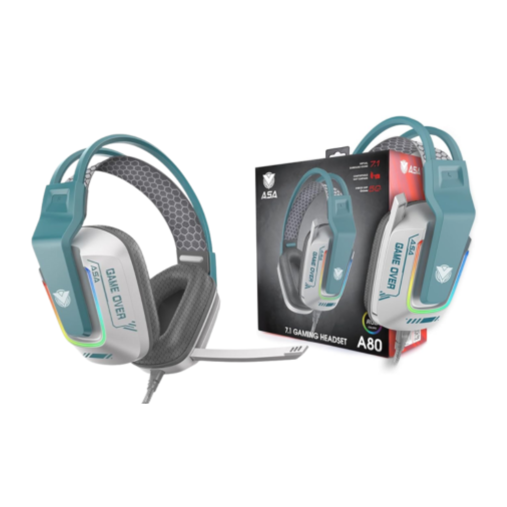 ASA A80 Surround Gaming Headset – Phosphorescent