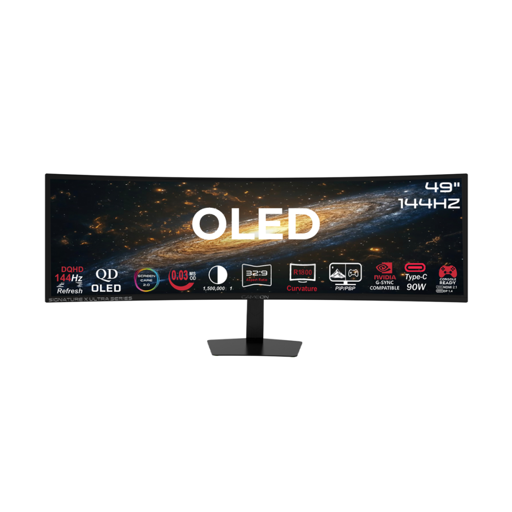 [GOM49DQDOLD144] GOM49DQDOLD144 GOM49DQDOLD144 Signature X Ultra Series 49" QD OLED, 144Hz, 0.03ms, HDMI 2.1, Curved Gaming Monitor 1800R 32:9 (Supports PS5) - Black