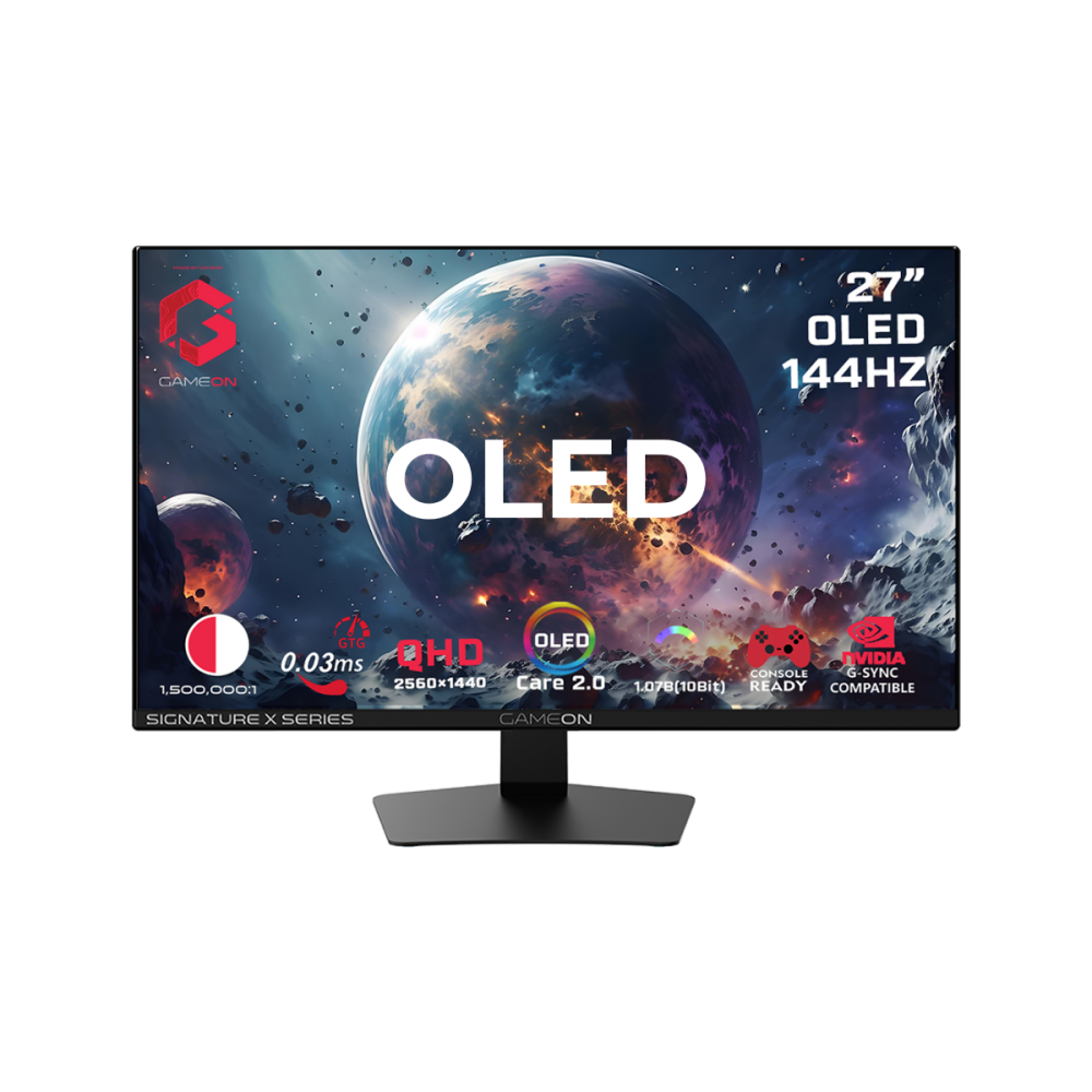 [GO27QDOLD144] GO27QDOLD144 GO27QDOLD144 Signature X Series 27" OLED QHD, 144Hz, 0.03ms, HDMI 2.1, Gaming Monitor (Supports PS5) - Black