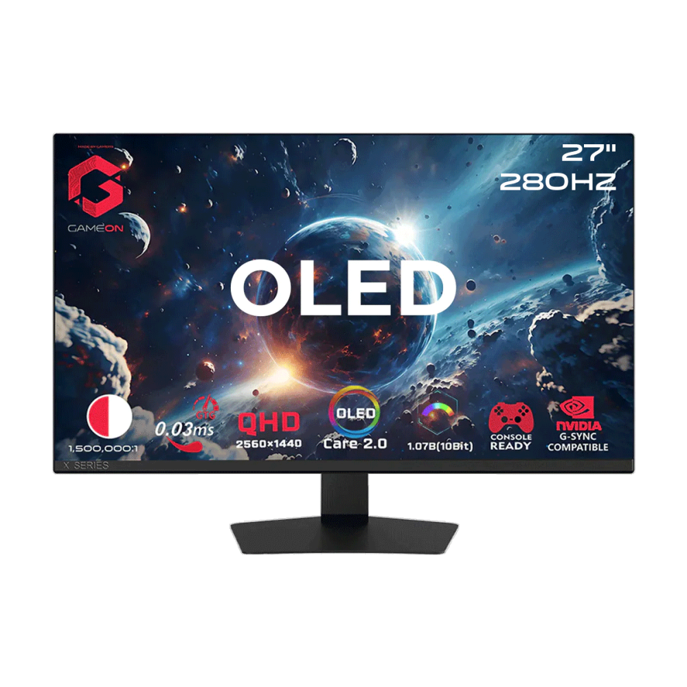 [GO27QDOLD280] GO27QDOLD280 Pre Order GAMEON GO27QDOLD280 Signature X Series 27" OLED QHD, 280Hz, 0.03ms, HDMI 2.1, Gaming Monitor (Supports PS5) - Black