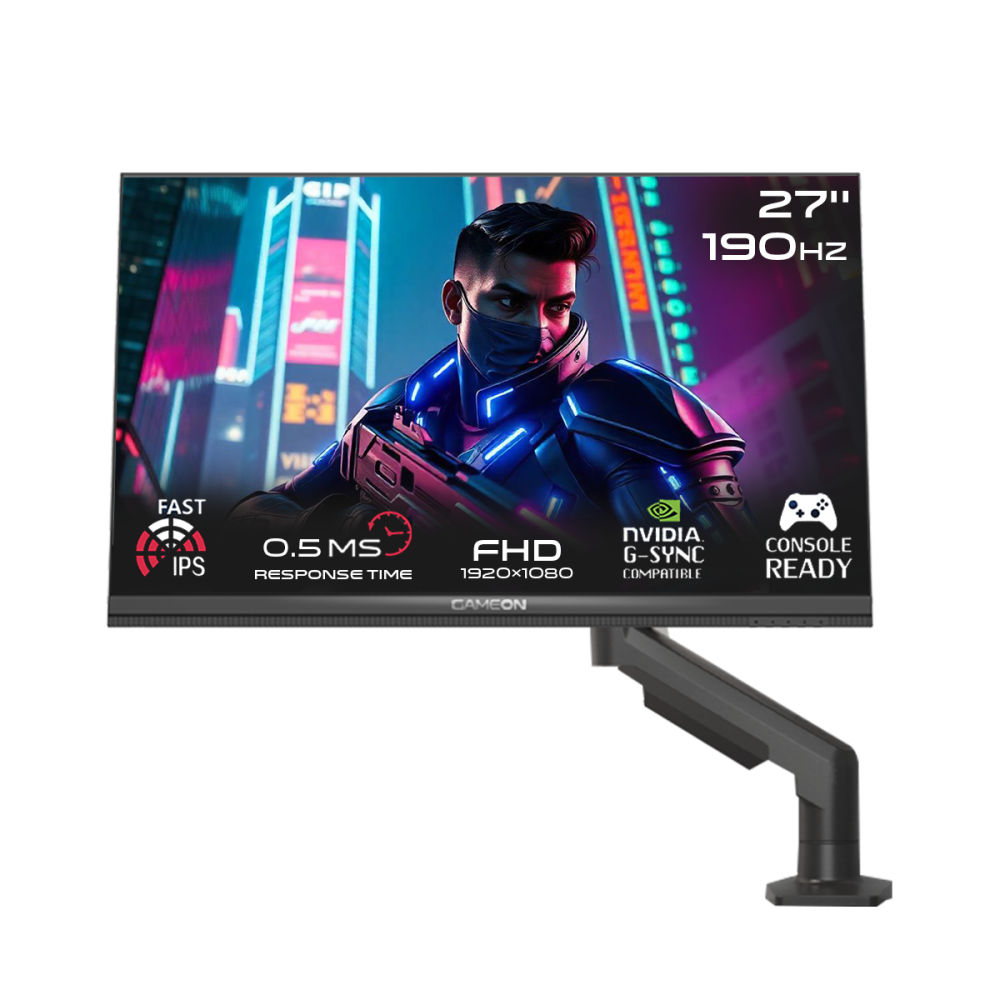[GOM27FHD190IPSX] GOM27FHD190IPSX GOM27FHD190IPSX Midnight Pro X Series 27" FHD, 190Hz, MPRT 0.5ms, Fast IPS Gaming Monitor (Support PS5) with Stand - Black