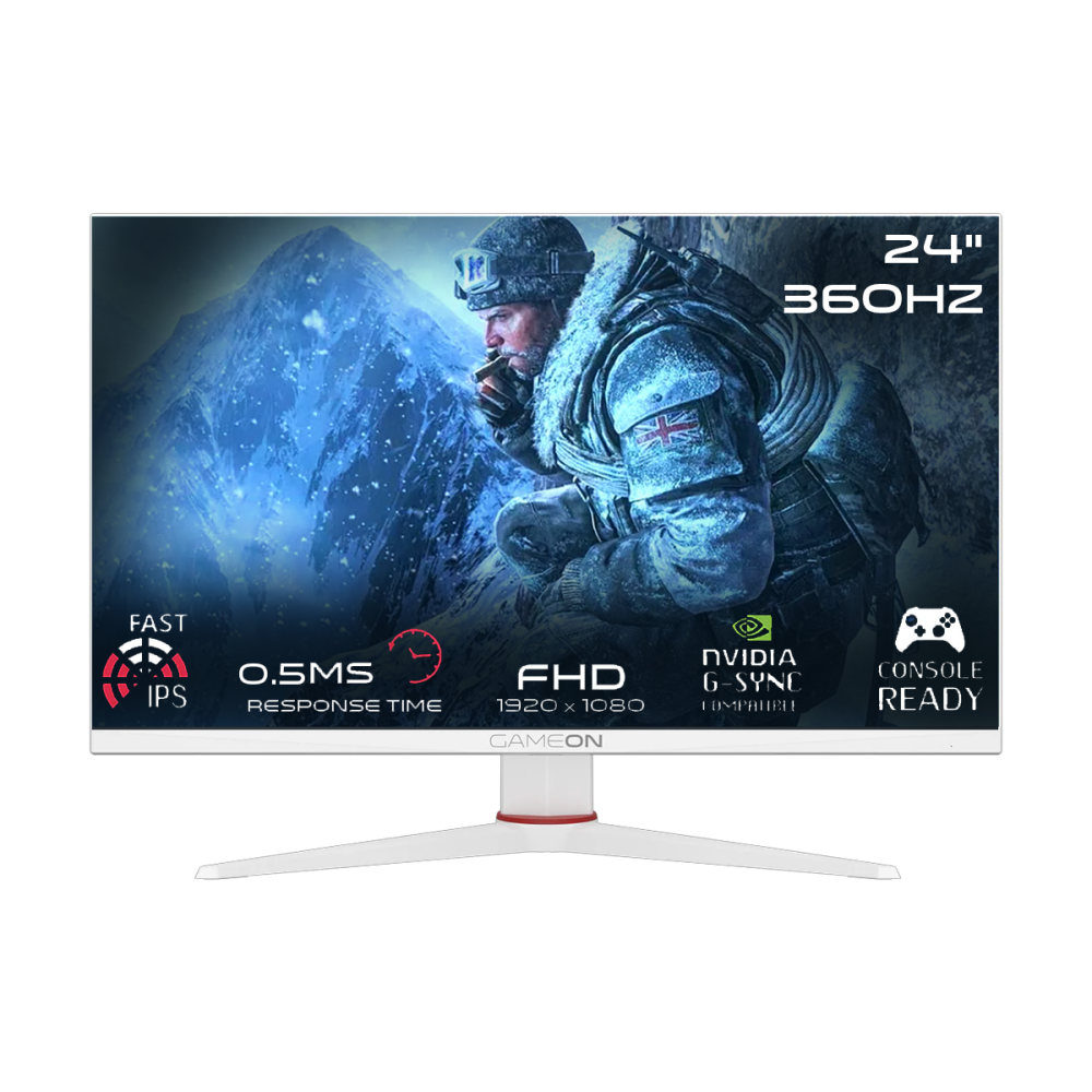 [GOA24FHD360IPS] GOA24FHD360IPS GOA24FHD360IPS Artic Pro Series 24" FHD, 360Hz, 0.5ms, HDMI 2.1, Fast IPS Gaming Monitor (Support PS5) - White