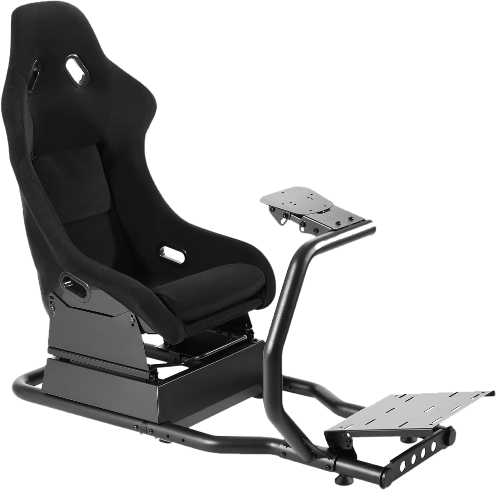GAMEON Pro Racing Simulator Cockpit With Gear Shifter Mount - Black