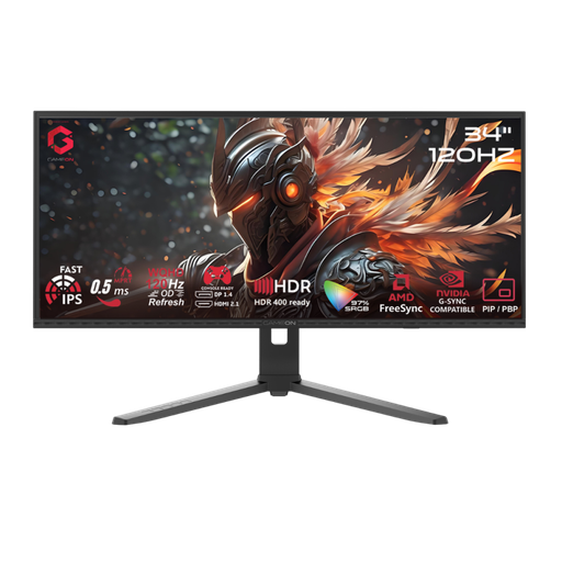 GOC34WQHD120IPS GOC34WQHD120IPS Spectra Pro Series 34" WQHD, 120Hz, MPRT 0.5ms, HDMI 2.1, Fast IPS Gaming Monitor (Supports PS5) - Black