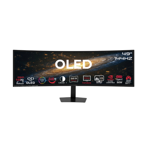 GOM49DQDOLD144 GOM49DQDOLD144 Signature X Ultra Series 49" QD OLED, 144Hz, 0.03ms, HDMI 2.1, Curved Gaming Monitor 1800R 32:9 (Supports PS5) - Black