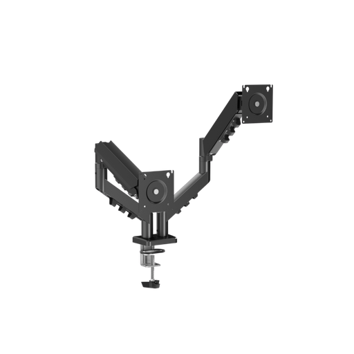 GAMEON GO-5550 Gas Mechanical Spring Dual Monitor Arm For Gaming And Office Use, 17" - 32", Flat Monitor & Curved Monitor Up To 9 KG - Black