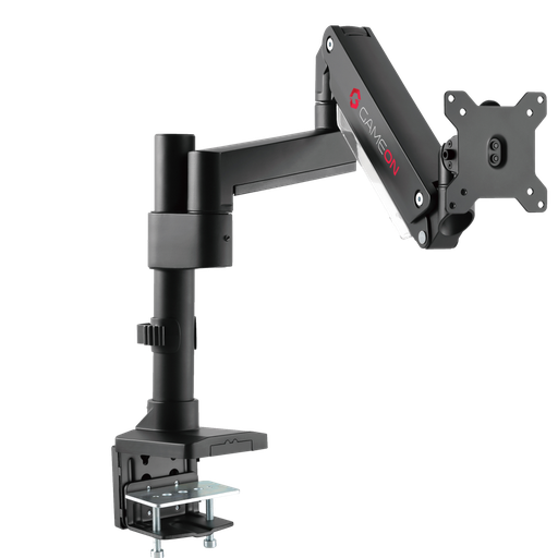 GAMEON GO-2083 Pole-Mounted Aluminum Heavy-Duty Spring-Assisted Single Monitor Arm For Gaming And Office Use, 17" - 49", Flat Monitor Up To 18 KG & Curved Monitor Up To 14 KG - Black